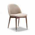 Eetstoel van stof in beige met houten poten 45 x 50 x 85cm