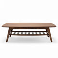 Houten salontafel met open plank onder het blad 120 x 60 x 45cm bruin