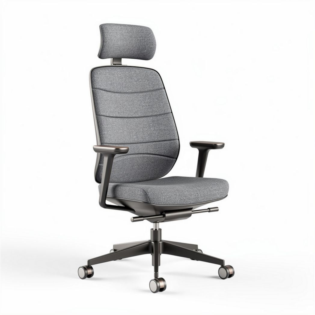 Ergonomische bureaustoel met verstelbare rugleuning en hoofdsteun grijs 50 x 60 x 120cm