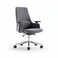 Bureaustoel met armleuningen en voering van grijze stof 60 x 60 x 100cm